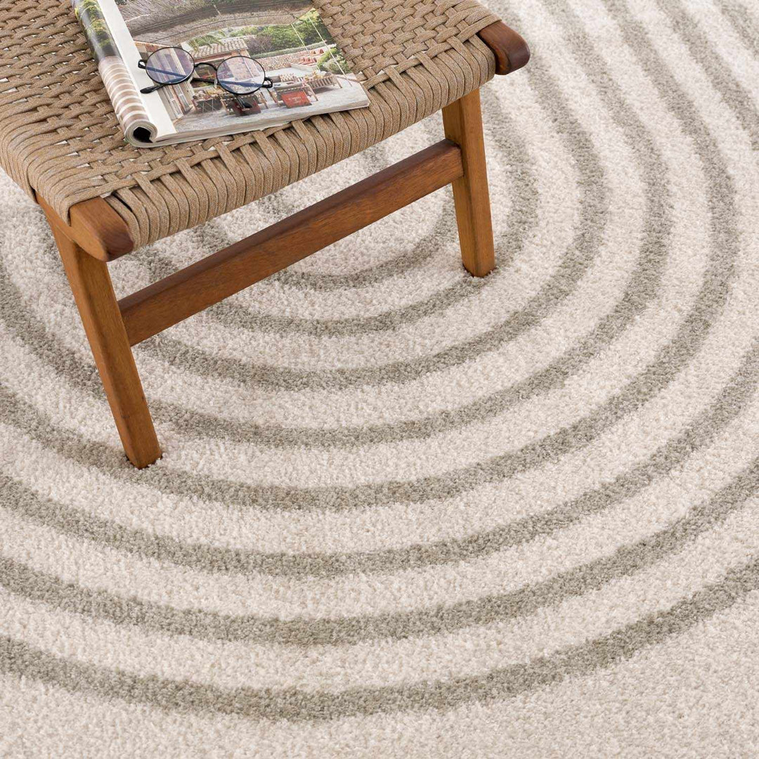 Yasuo Modern Geometrical Beige And Gray Washable Area Rug - The Rug Decor
