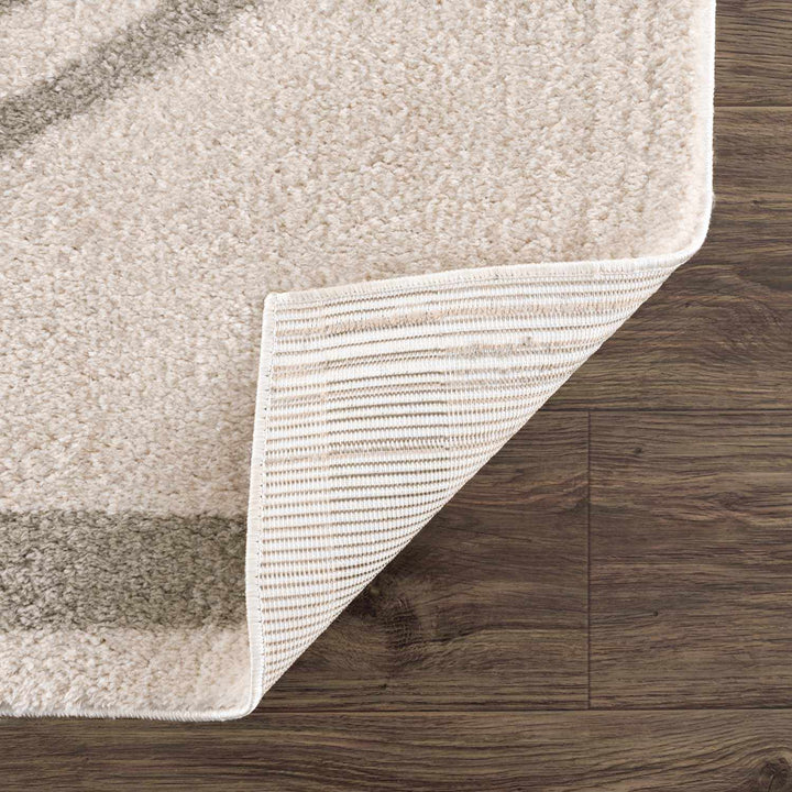 Yasuo Modern Geometrical Beige And Gray Washable Area Rug - The Rug Decor