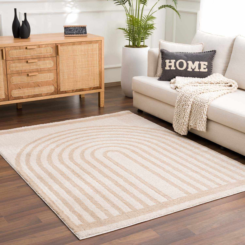 Yasuo Modern Geometrical Beige And Tan Rug - The Rug Decor
