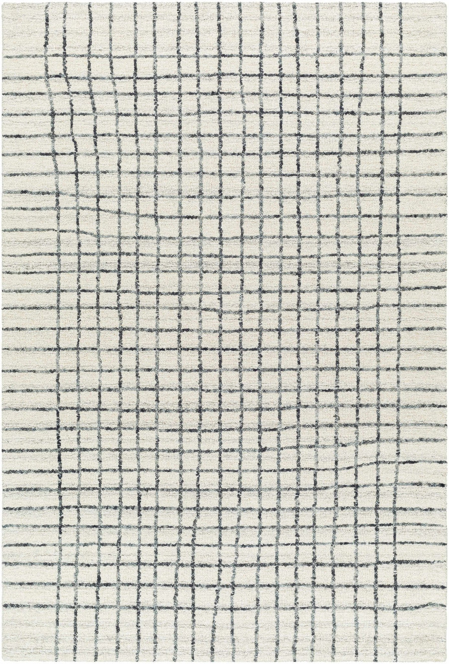 Yates Contemporary Geometrical Ivory Hand Tufted Wool Area Rug - The Rug Decor