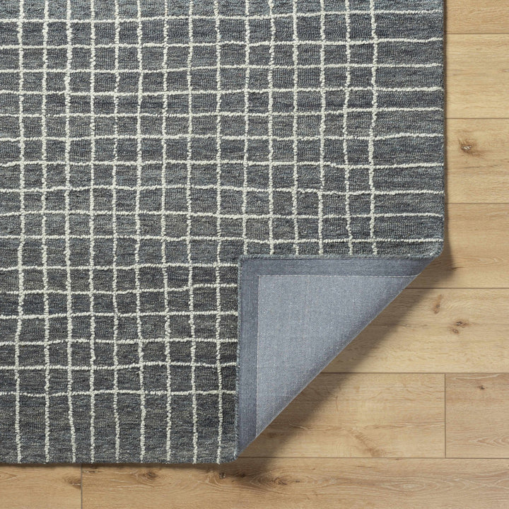 Yates Modern Checkered Pattern Charcoal Hand Tufted Wool Area Rug - The Rug Decor