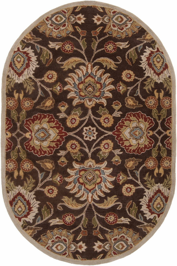 Yauco Traditional Brown And Rust Floral Hand Tufted Area Rug - The Rug Decor