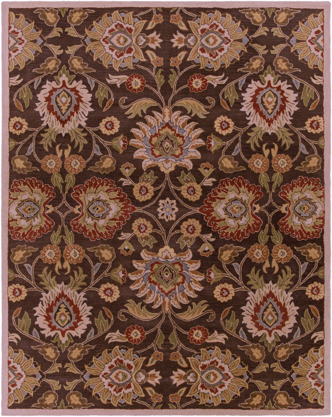 Yauco Traditional Brown And Rust Floral Hand Tufted Area Rug - The Rug Decor