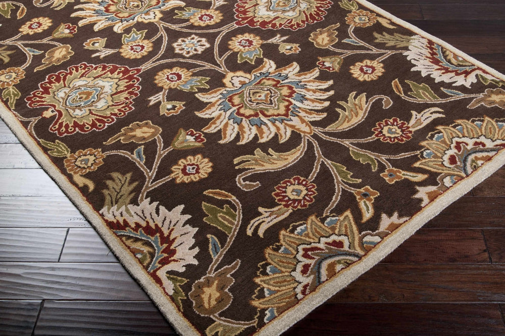 Yauco Traditional Brown And Rust Floral Hand Tufted Area Rug - The Rug Decor