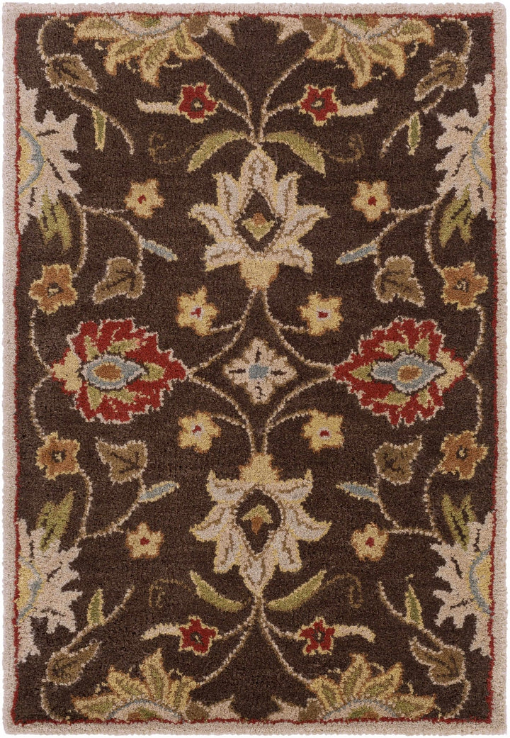 Yauco Traditional Brown And Rust Floral Hand Tufted Area Rug - The Rug Decor