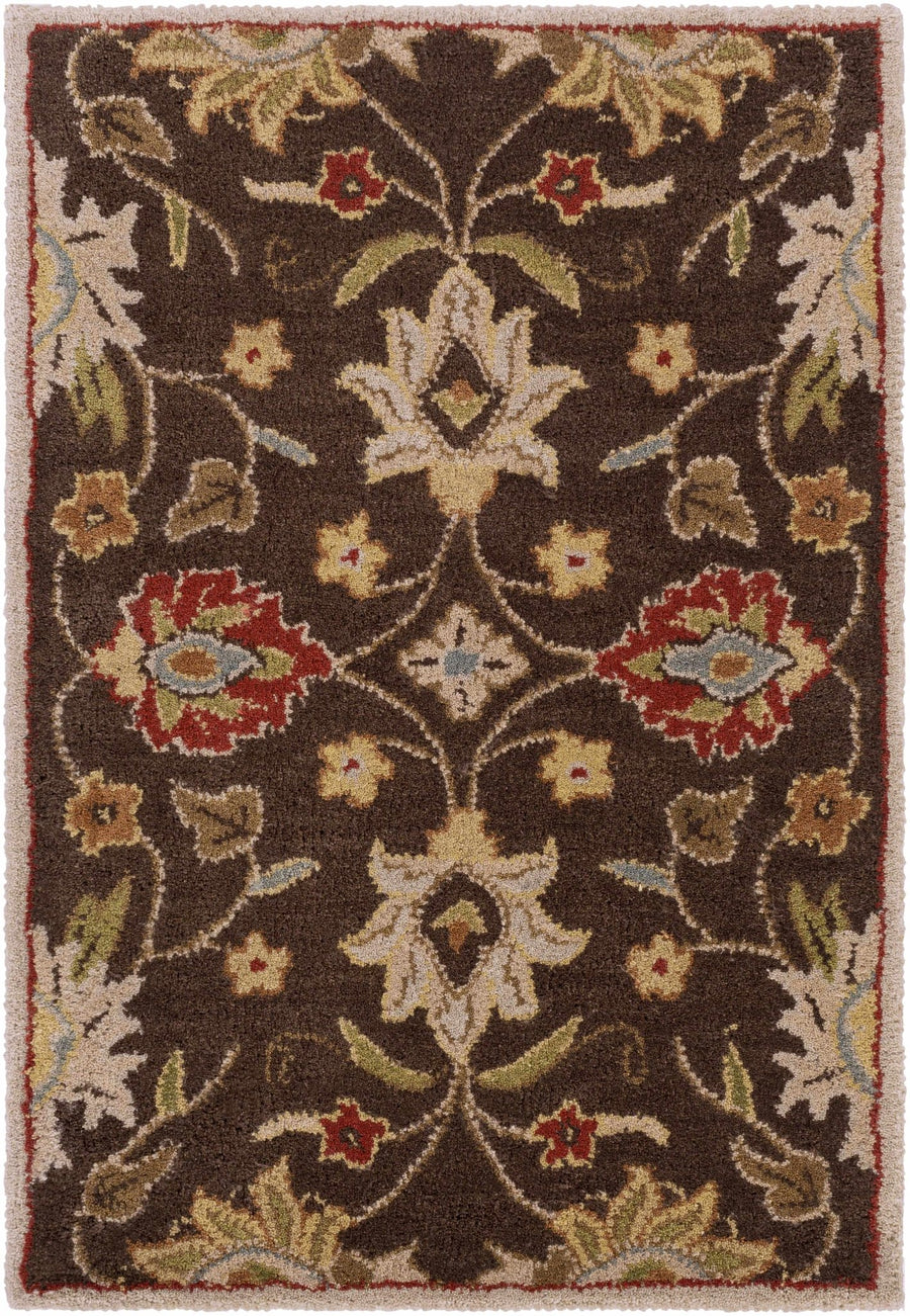 Yauco Traditional Brown And Rust Floral Hand Tufted Area Rug - The Rug Decor