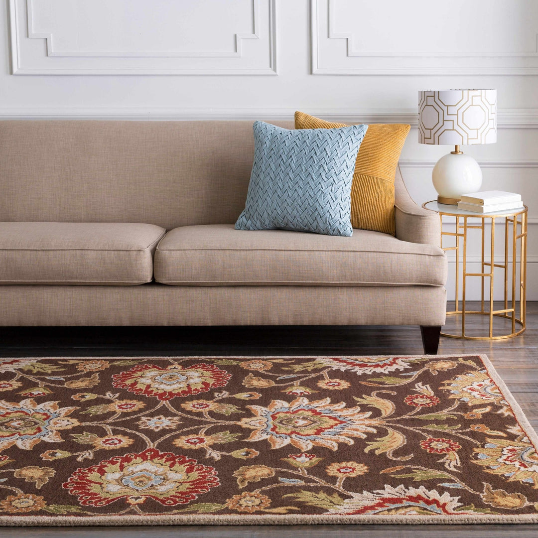 Yauco Traditional Brown And Rust Floral Hand Tufted Area Rug - The Rug Decor