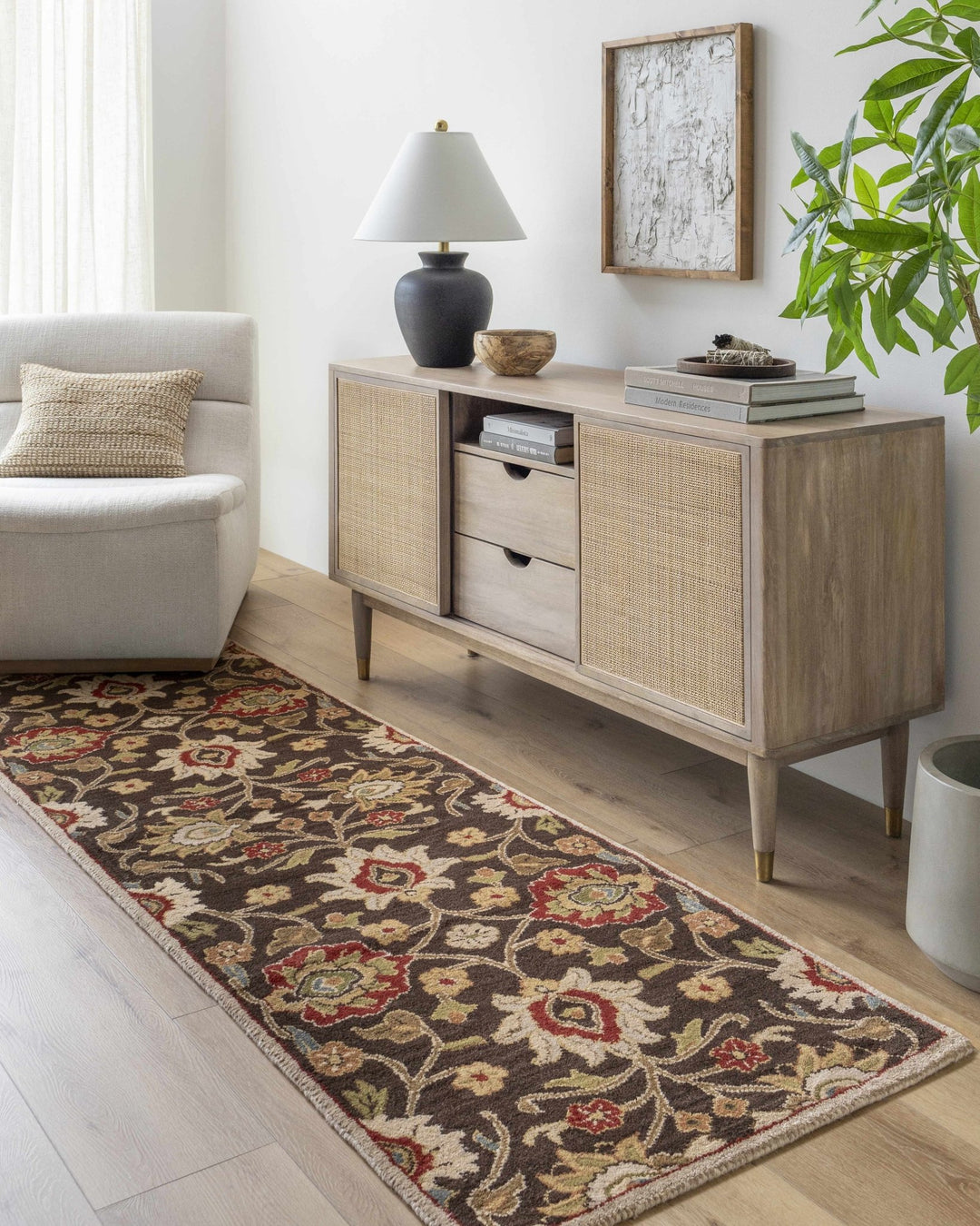 Yauco Traditional Brown And Rust Floral Hand Tufted Area Rug - The Rug Decor