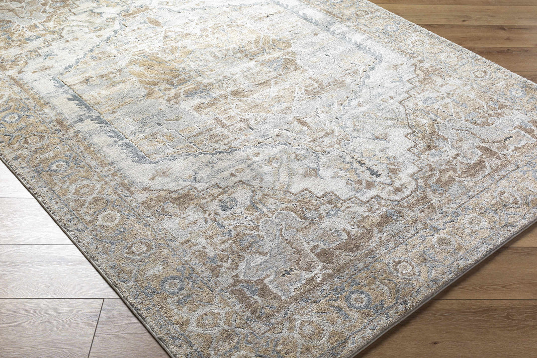 Traditional Style Beige Machine Woven Rug