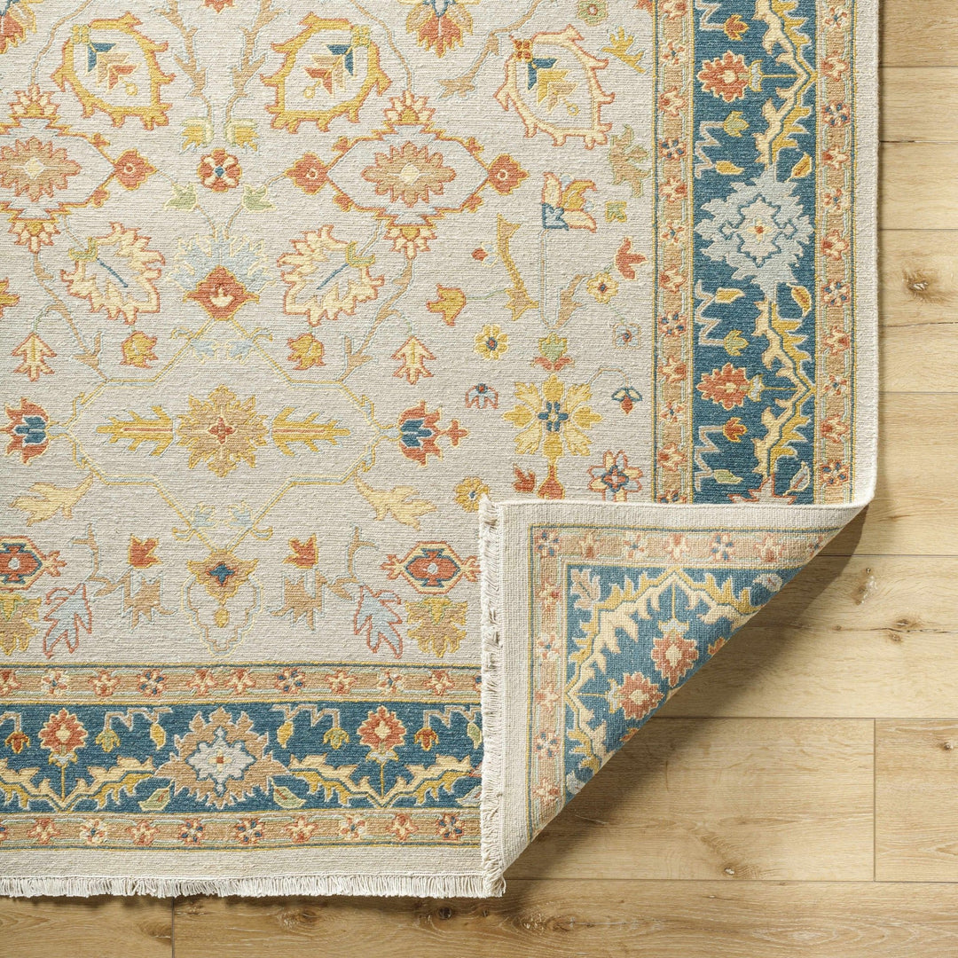 Yenimahalle Traditional Beige And Teal Premium Rug - The Rug Decor