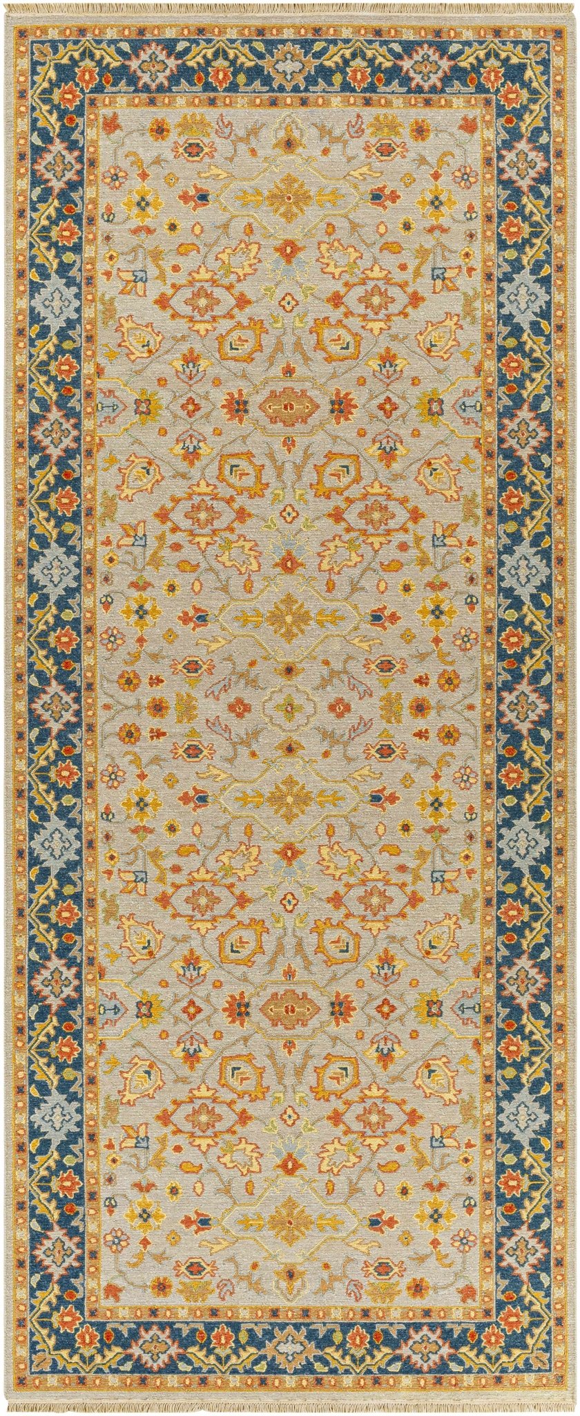 Yenimahalle Traditional Beige And Teal Premium Rug - The Rug Decor