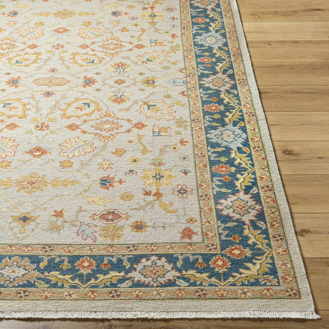 Yenimahalle Traditional Beige And Teal Premium Rug - The Rug Decor