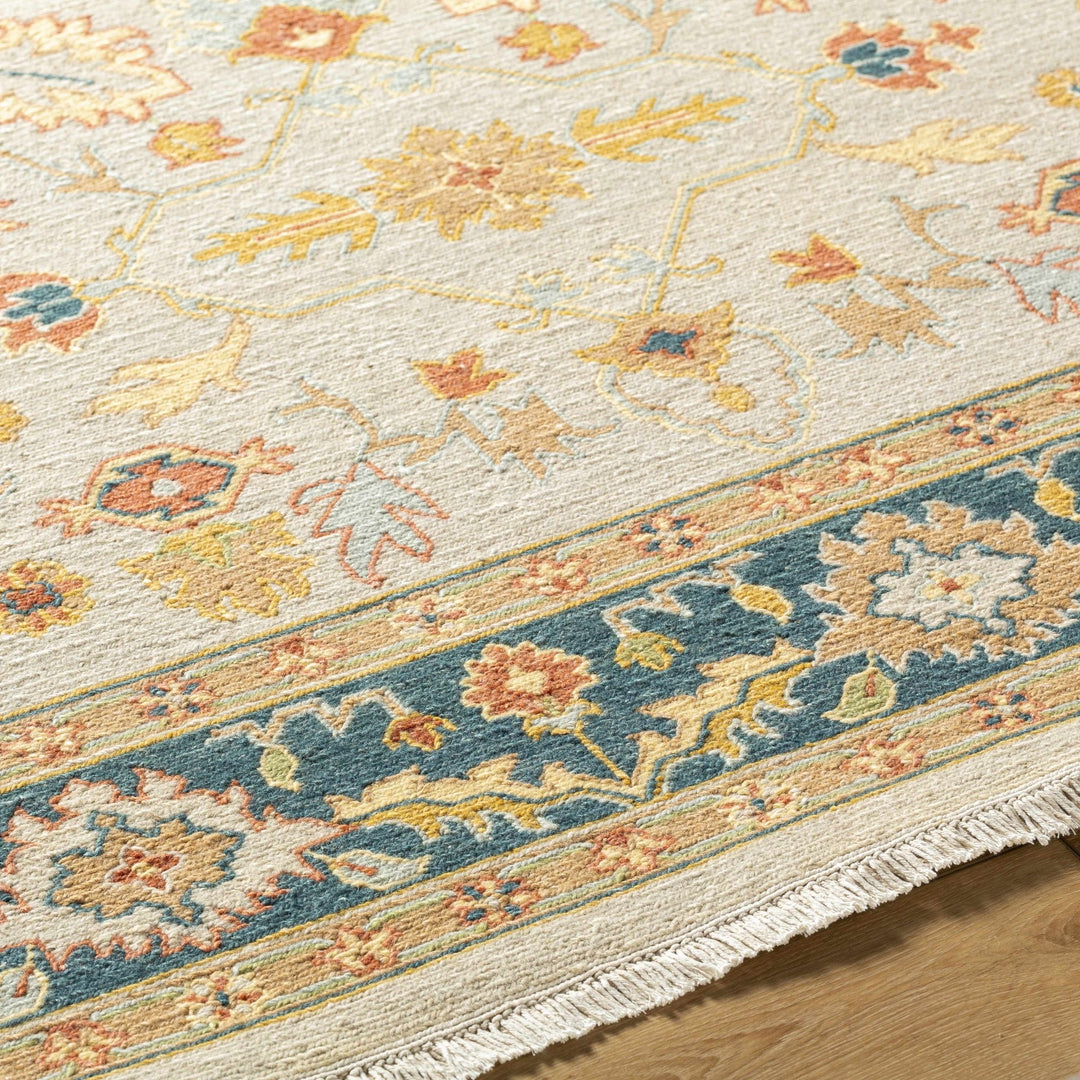 Yenimahalle Traditional Beige And Teal Premium Rug - The Rug Decor