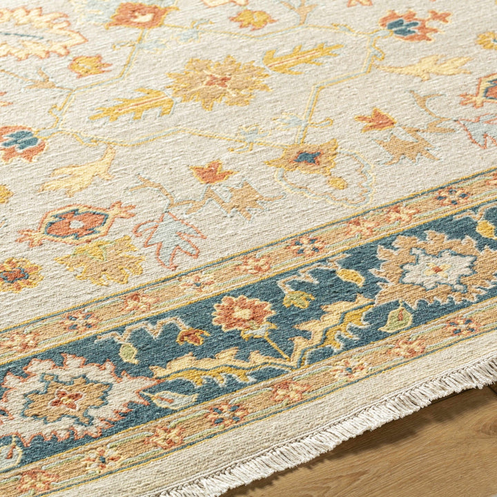 Yenimahalle Traditional Beige And Teal Premium Rug - The Rug Decor
