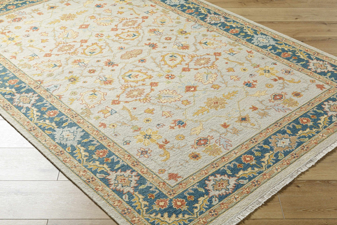 Yenimahalle Traditional Beige And Teal Premium Rug - The Rug Decor