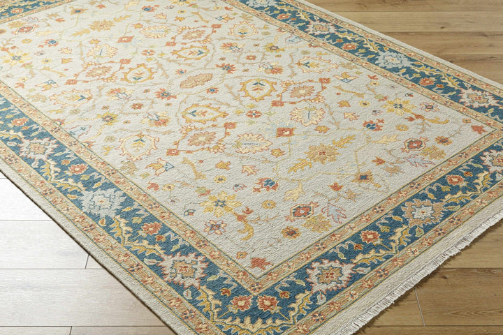 Yenimahalle Traditional Beige And Teal Premium Rug - The Rug Decor