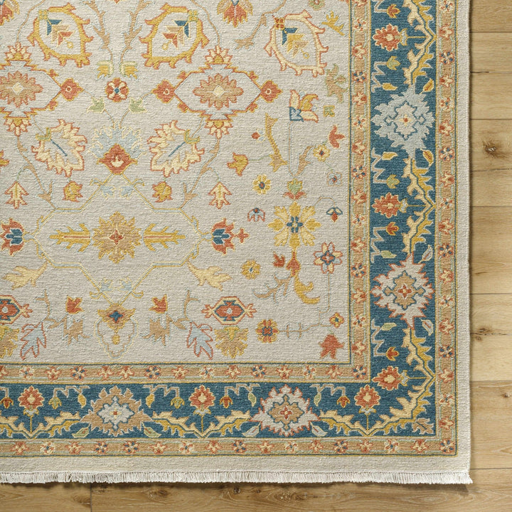 Yenimahalle Traditional Beige And Teal Premium Rug - The Rug Decor