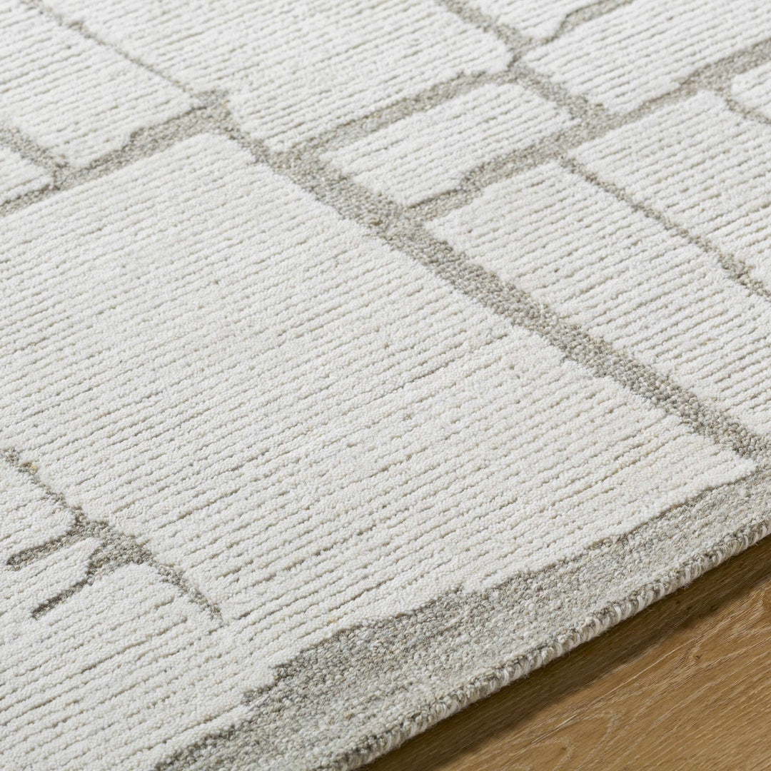 Yetty Contemporary Geometrical Ivory And Gray Rug - The Rug Decor