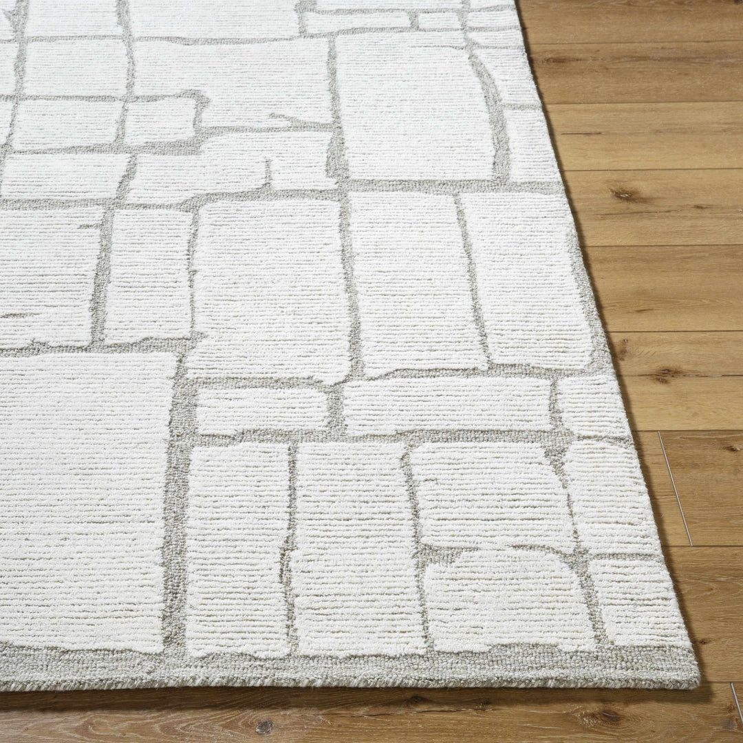 Yetty Contemporary Geometrical Ivory And Gray Rug - The Rug Decor