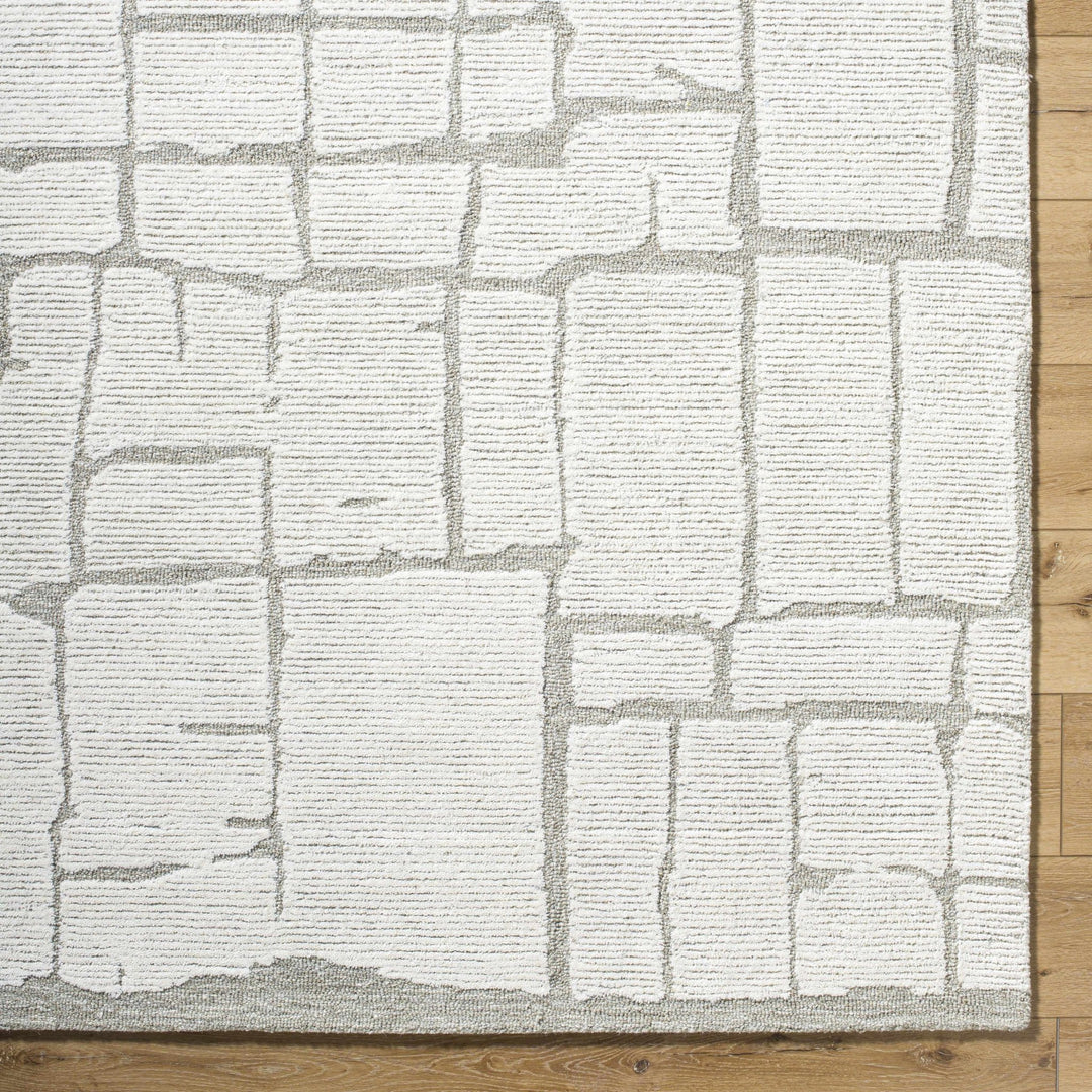 Yetty Contemporary Geometrical Ivory And Gray Rug - The Rug Decor