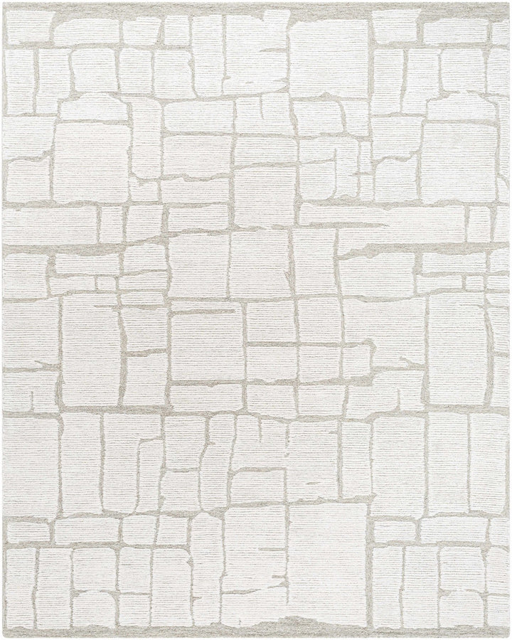 Yetty Contemporary Geometrical Ivory And Gray Rug - The Rug Decor