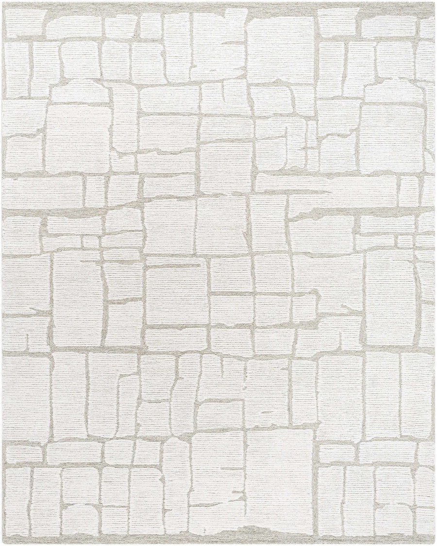Yetty Contemporary Geometrical Ivory And Gray Rug - The Rug Decor