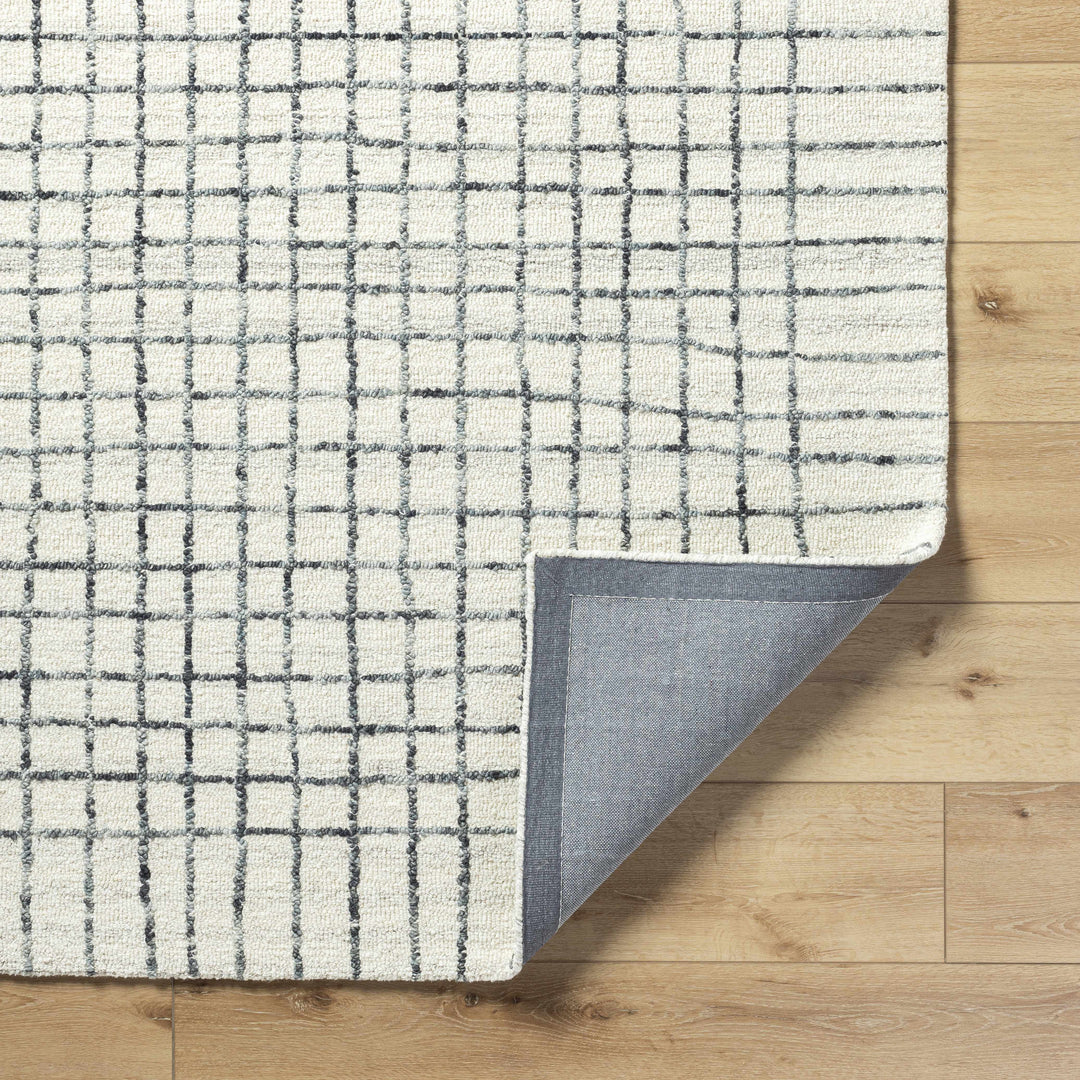 Yates Contemporary Geometrical Ivory Hand Tufted Wool Area Rug