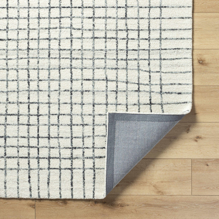 Yates Contemporary Geometrical Ivory Hand Tufted Wool Area Rug