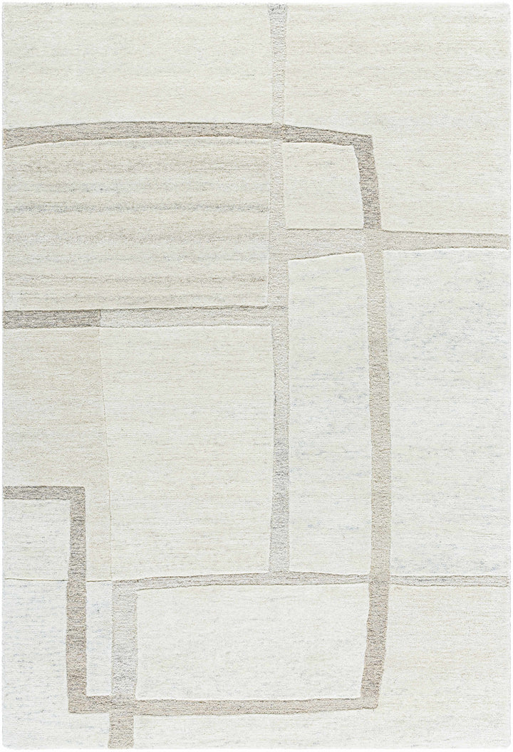 Yuuto Contemporary Style Ivory Hand Tufted Wool Area Rug