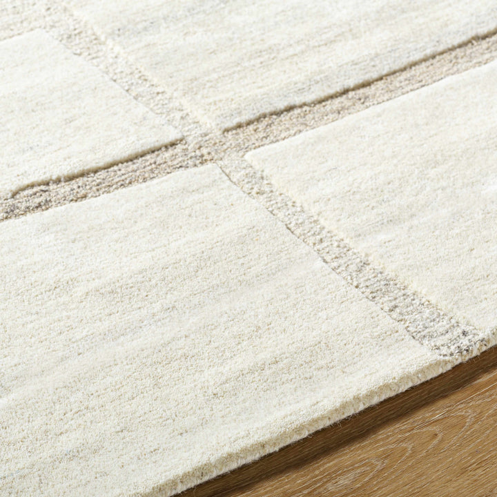 Yuuto Contemporary Style Ivory Hand Tufted Wool Area Rug