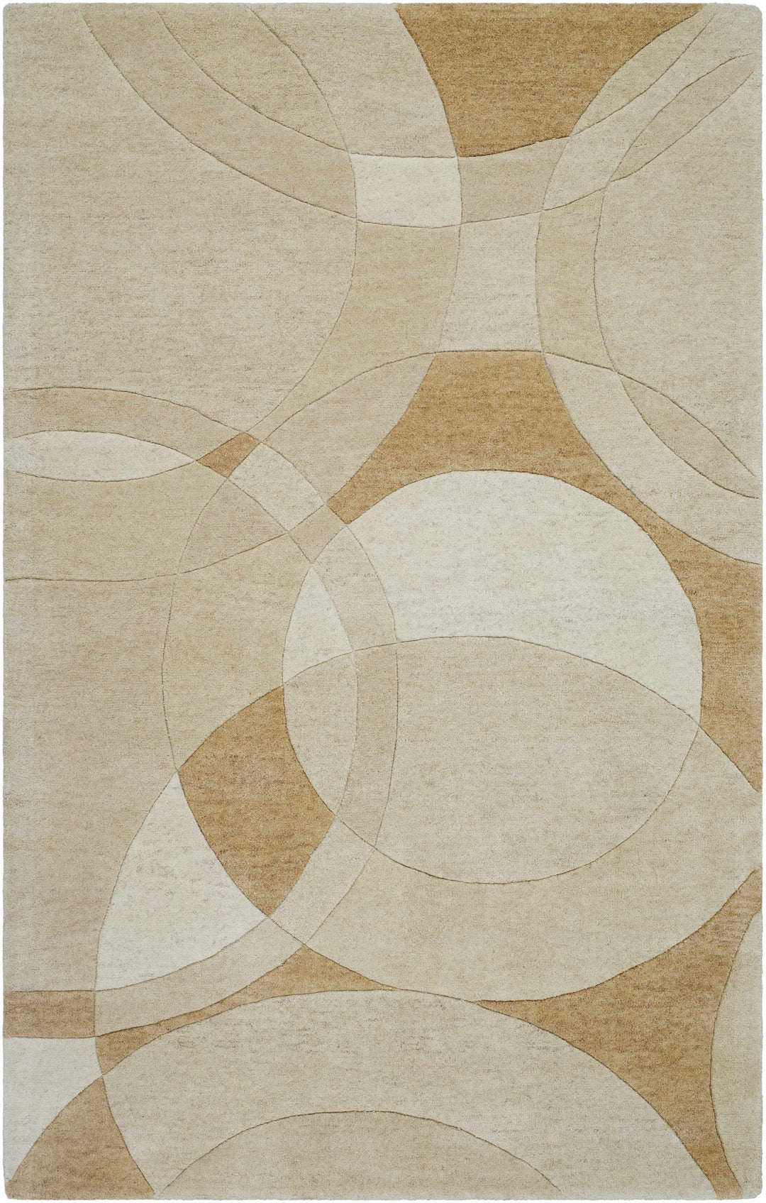 Yaxha Contemporary Style Beige And Camel Hand Tufted Wool Rug
