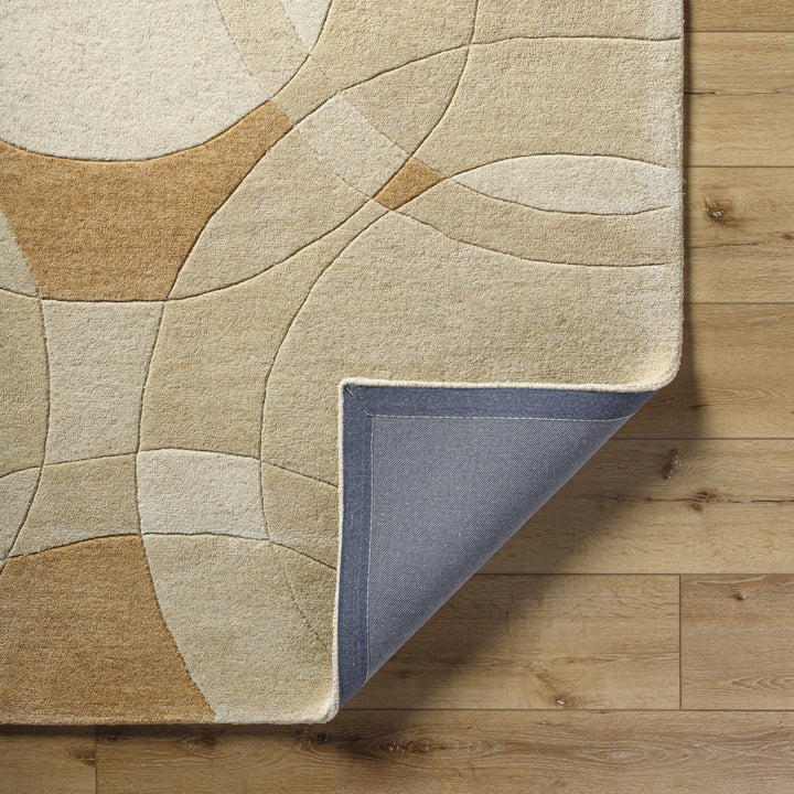 Yaxha Contemporary Style Beige And Camel Hand Tufted Wool Rug