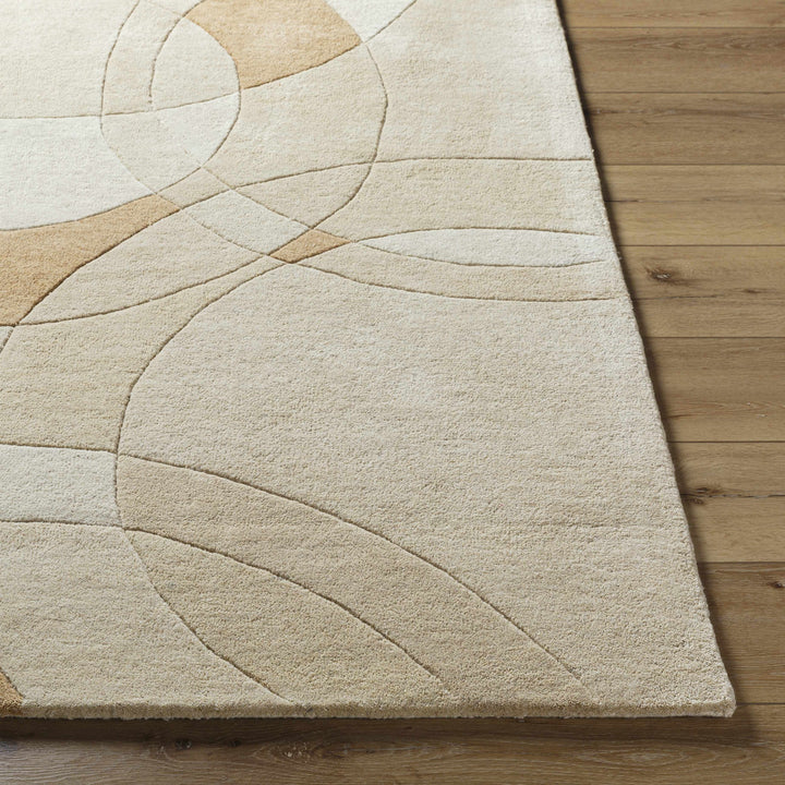Yaxha Contemporary Style Beige And Camel Hand Tufted Wool Rug