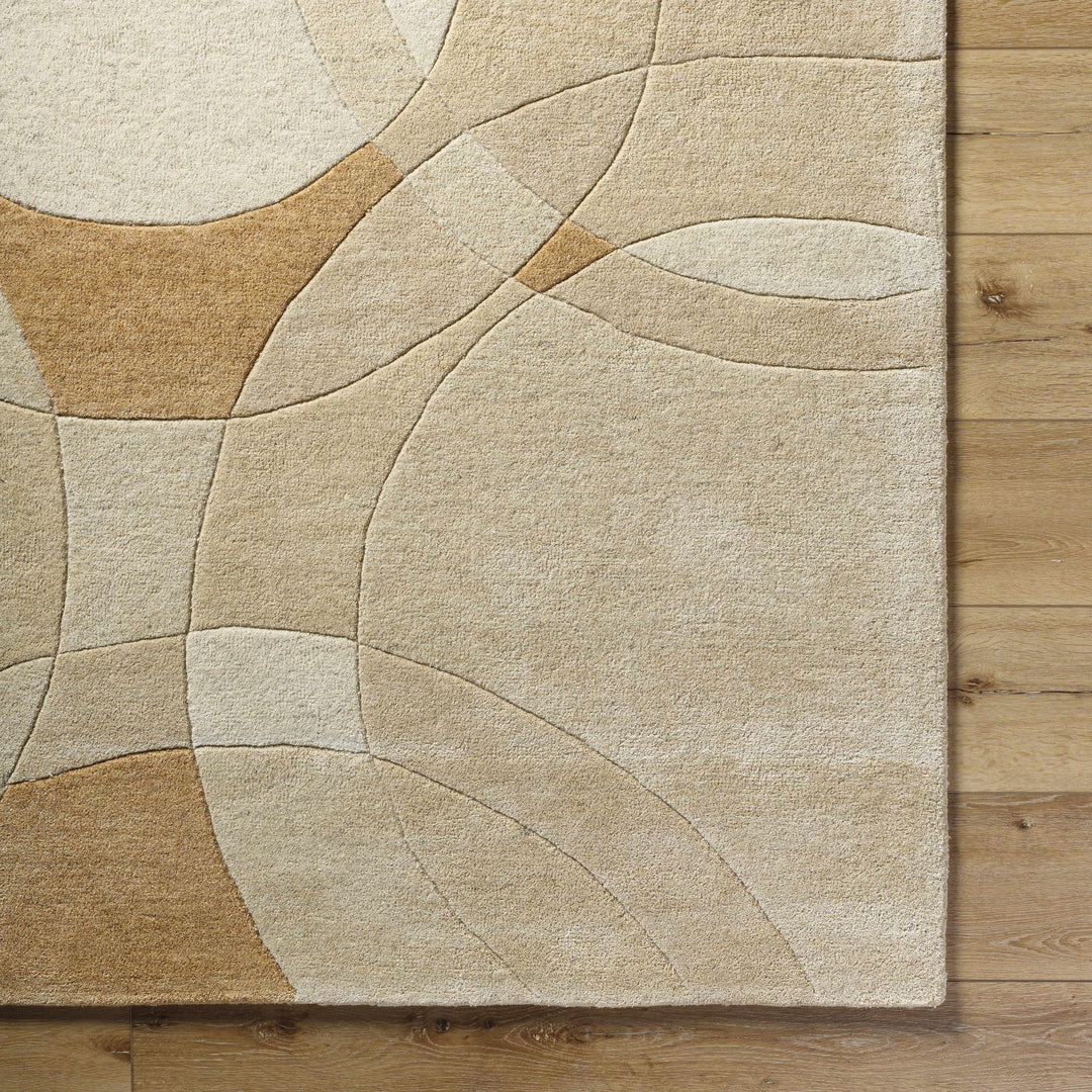 Yaxha Contemporary Style Beige And Camel Hand Tufted Wool Rug