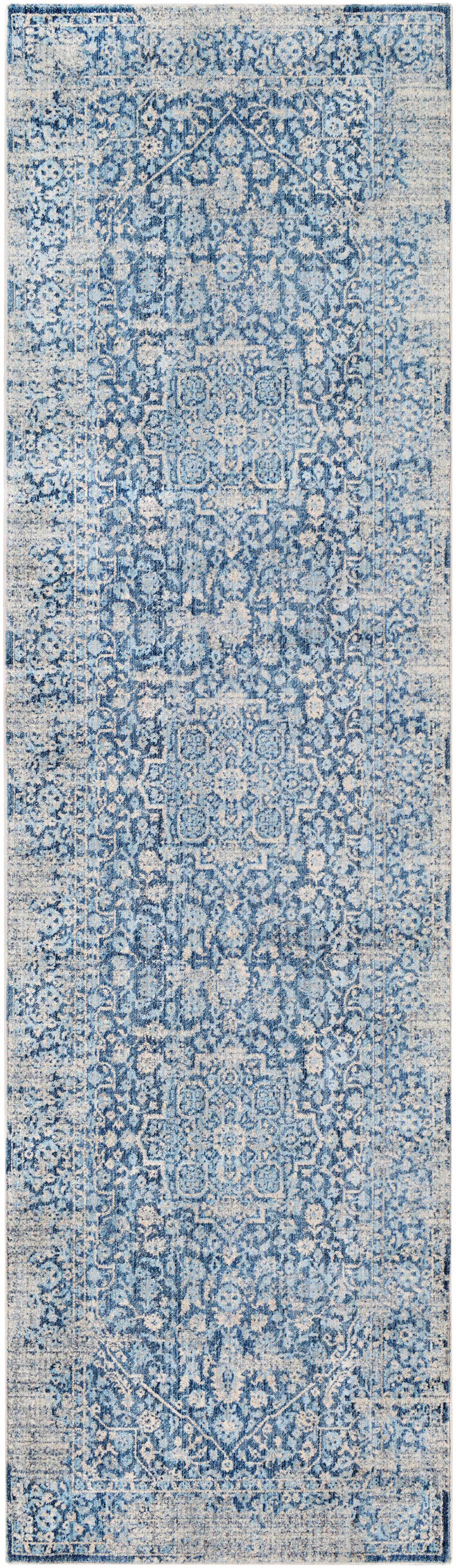 Yorkana Traditional Blue And Gray Distressed Rug