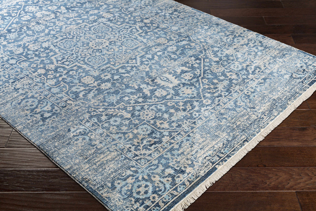 Yorkana Traditional Blue And Gray Distressed Rug