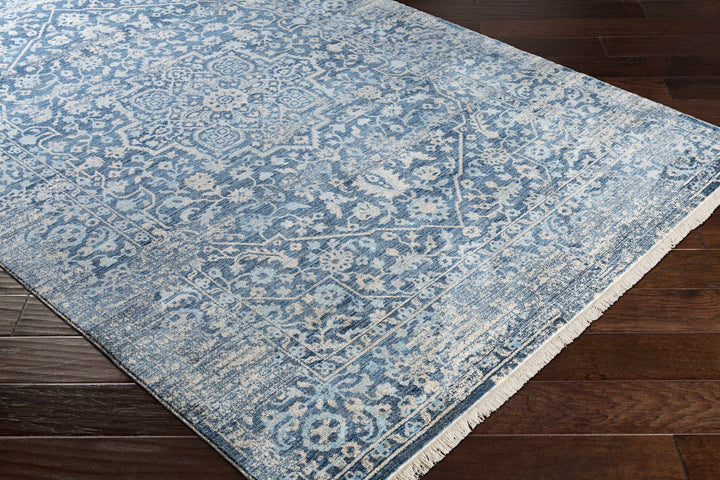 Yorkana Traditional Blue And Gray Distressed Rug
