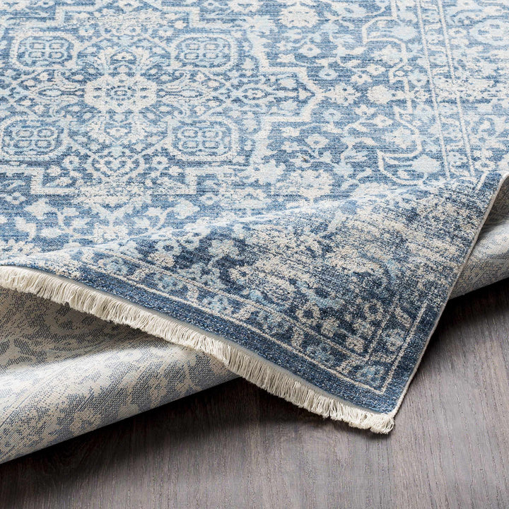 Yorkana Traditional Blue And Gray Distressed Rug
