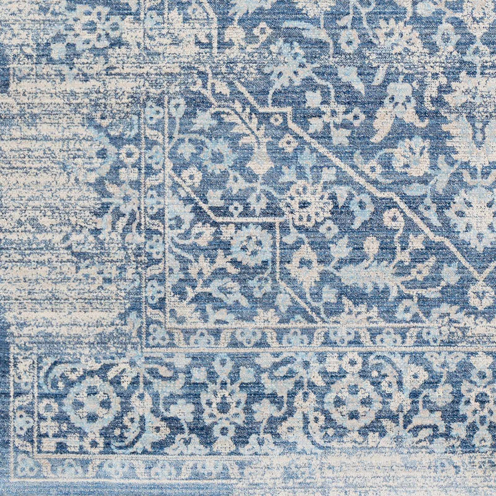 Yorkana Traditional Blue And Gray Distressed Rug