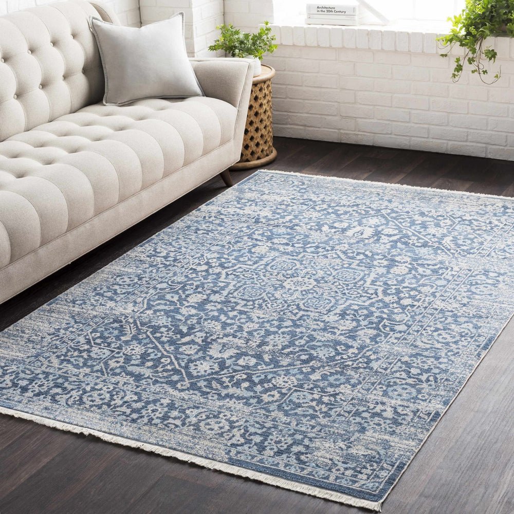 Yorkana Traditional Blue And Gray Distressed Rug - The Rug Decor
