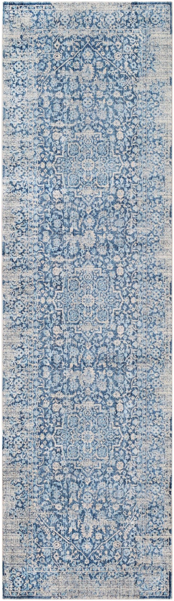 Yorkana Traditional Blue And Gray Distressed Rug - The Rug Decor