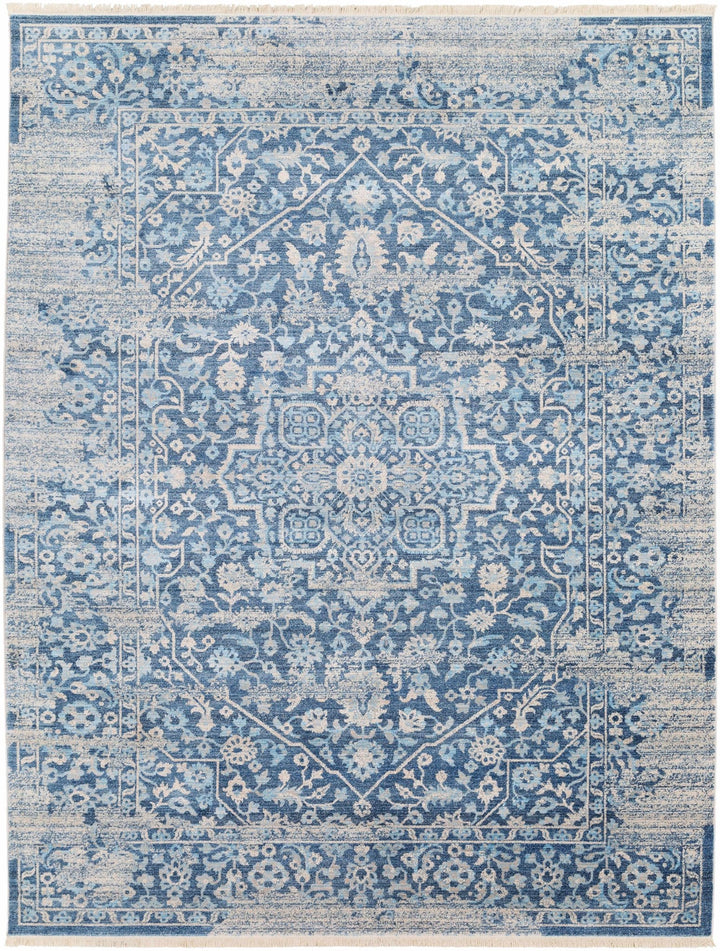 Yorkana Traditional Blue And Gray Distressed Rug - The Rug Decor