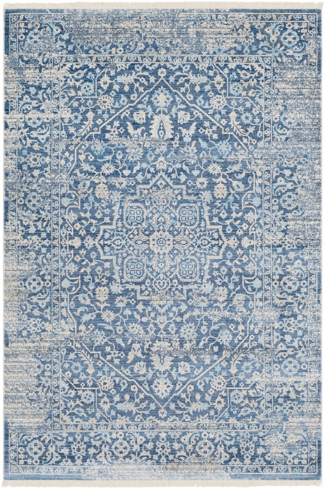 Yorkana Traditional Blue And Gray Distressed Rug - The Rug Decor