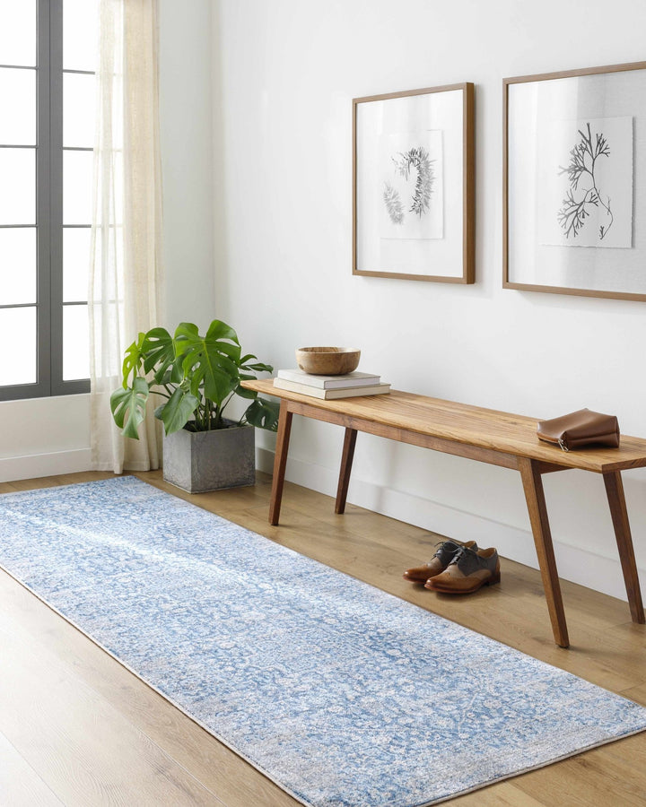 Yorkana Traditional Blue And Gray Distressed Rug - The Rug Decor