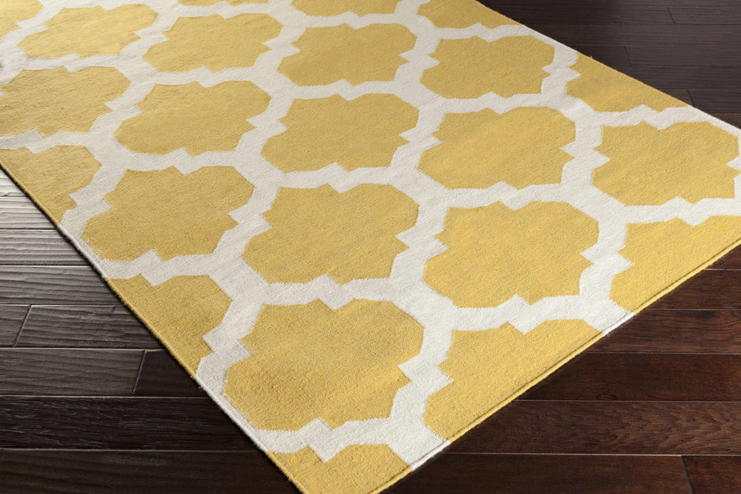 Youngtown Contemporary Mustard Hand Woven Wool Area Rug