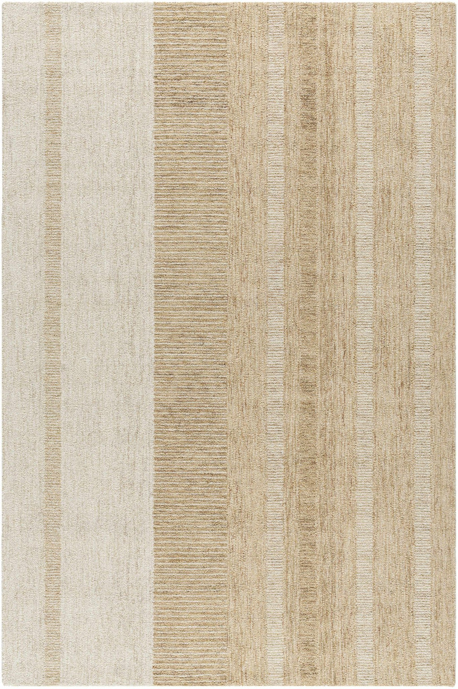 Yoyko Modern Stripe Pattern Ivory And Beige Hand Tufted Wool Area Rug - The Rug Decor