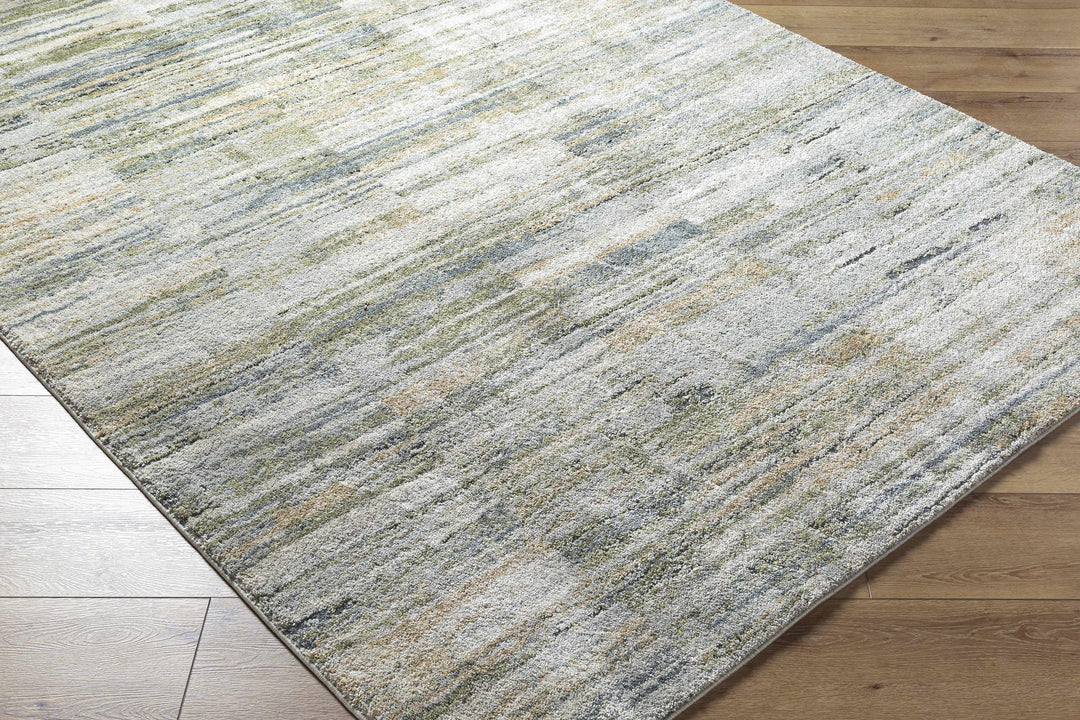 Contemporary Style Olive Machine Woven Rug