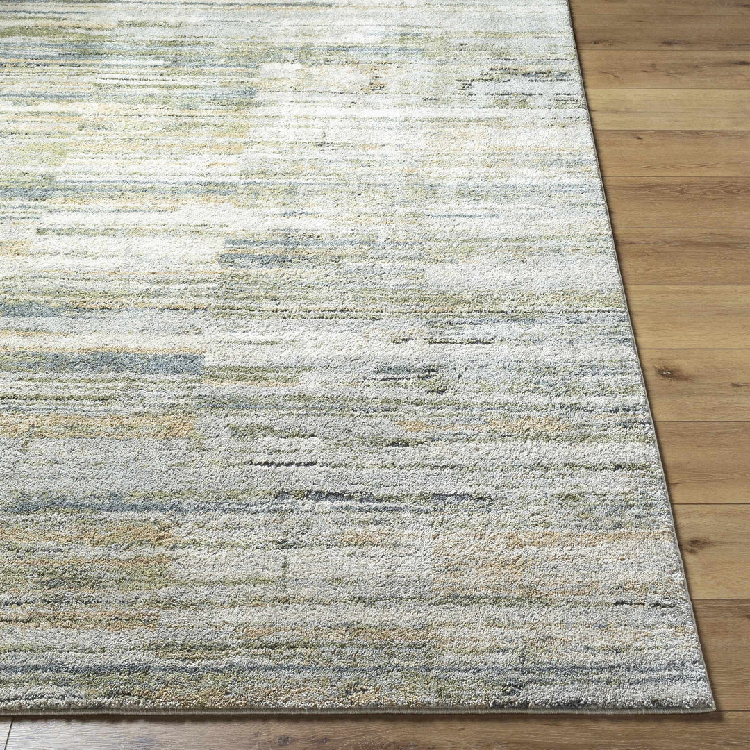 Contemporary Style Olive Machine Woven Rug