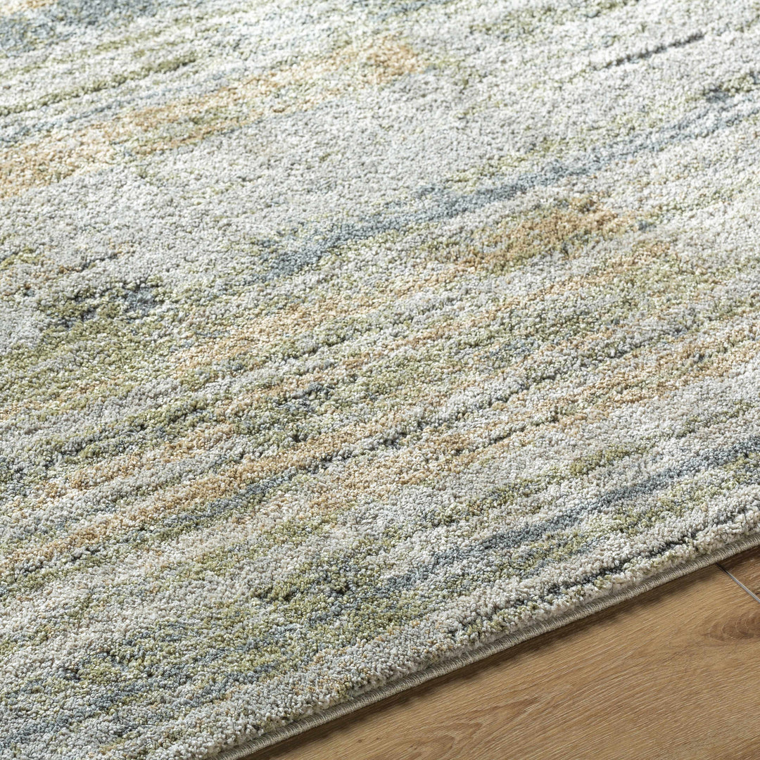 Contemporary Style Olive Machine Woven Rug