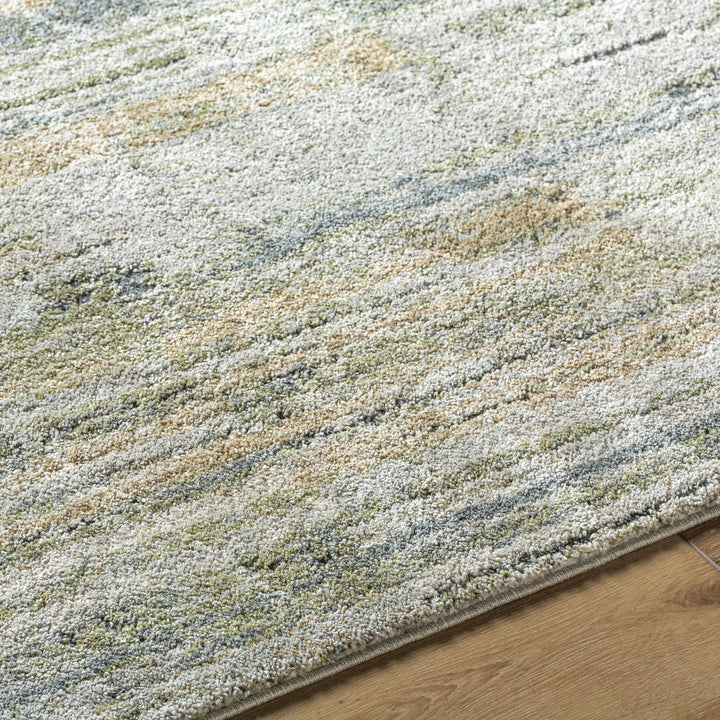 Contemporary Style Olive Machine Woven Rug